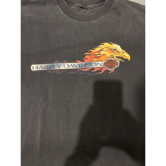 Vintage Harley Davidson Eagle Flames Dealer T-Shirt Large Y2K Biker Tee - Picture 2 of 7